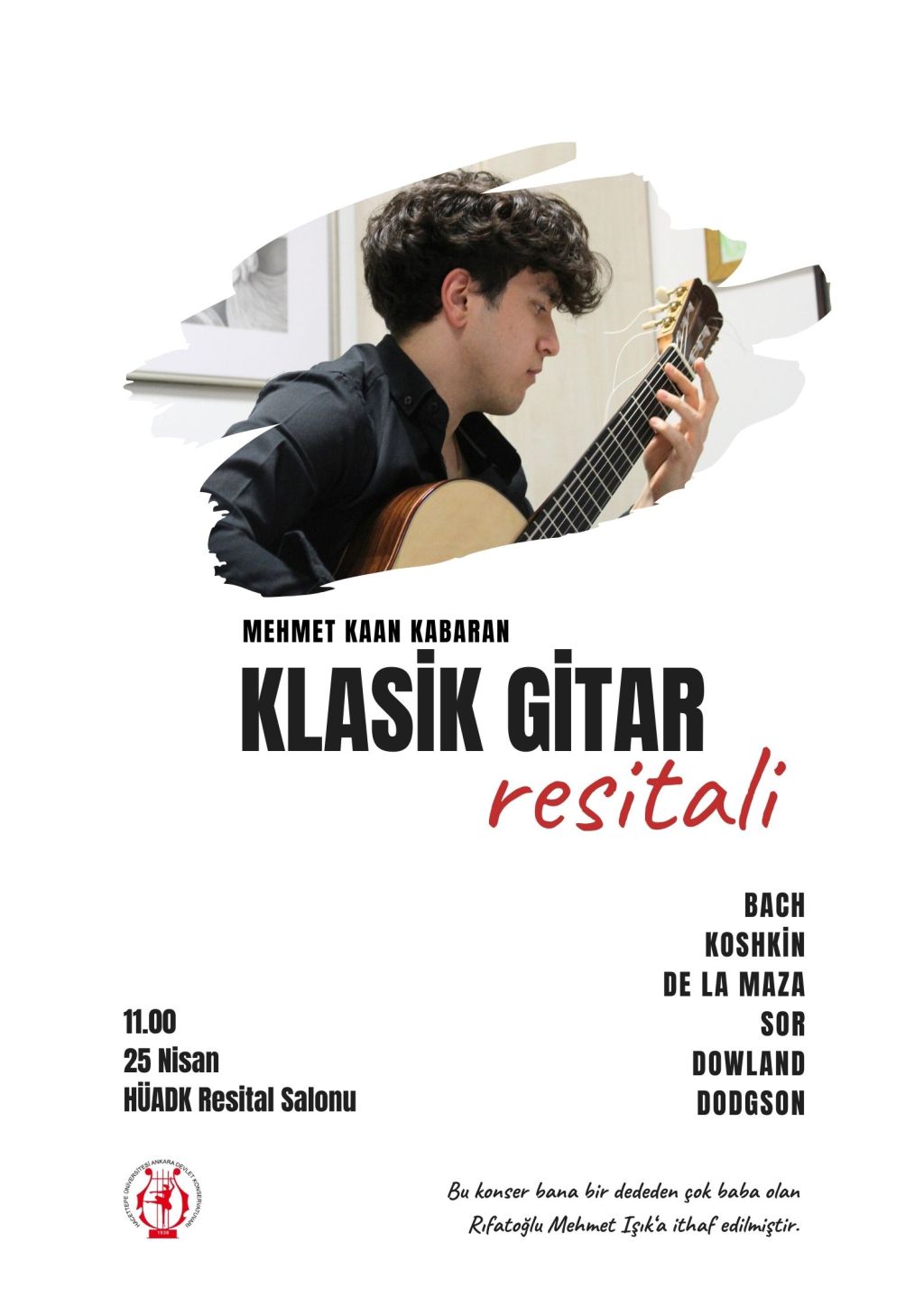 25 Nisan 2023, Mehmet Kaan Kabaran Klasik Gitar Resitali