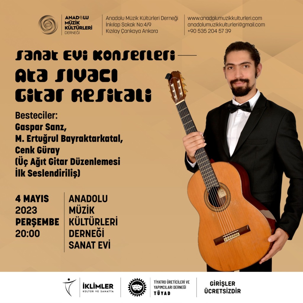 4 Mayıs2023, Ata Sıvacı Klasik Gitar Resitali
